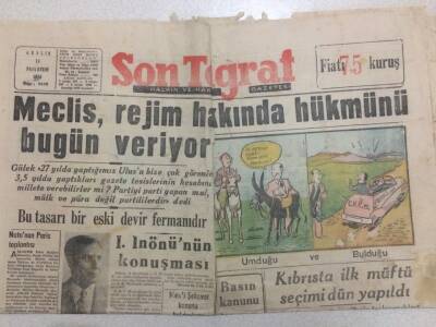 Son Telgraf Gazetesi 14 Aralık 1953 - Meclis Rejim Hakkında Hükmünü Veriyor GZ52444 - 1