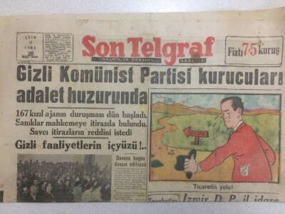 Son Telgraf Gazetesi 16 Ekim 1953 - Komünist Partisi Kurucuları Adalet Huzurunda GZ52408 - 1