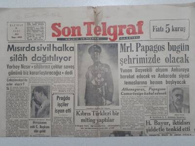 Son Telgraf Gazetesi - 16 Haziran 1953 - Mısırda Sivil Halka Silah Dağıtılıyor GZ112731 - 1