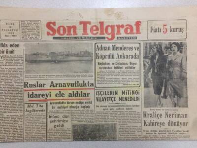 Son Telgraf Gazetesi 16 Mart 1953 - Adnan Menderes Ve Köprülü Ankarada GZ52420 - 1