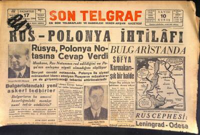 Son Telgraf Gazetesi 17 Ocak 1944 - Rauf Orbay İstanbula Geldi - Rus-Polonya İhtilâfı GZ125343 - 1