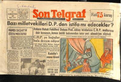 Son Telgraf Gazetesi 19 Aralık 1953 - Aksaray Vilayet Olacak GZ115444 - 1