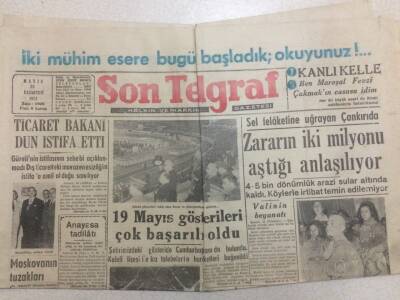 Son Telgraf Gazetesi 25 Mayıs 1953 - Sel Felaketine Uğrayan Çankırıda Zarar GZ52438 - 1