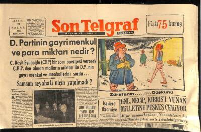 Son Telgraf Gazetesi 27 Aralık 1953 - D. Partinin Gayrimenkul Ve Para Miktarı Nedir ? GZ115441 - 1
