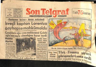 Son Telgraf Gazetesi 4 Ekim 1953 - İsveçli Kaptan Lorentzo 6 Ay Hapse Mahkum Oldu GZ115443 - 1