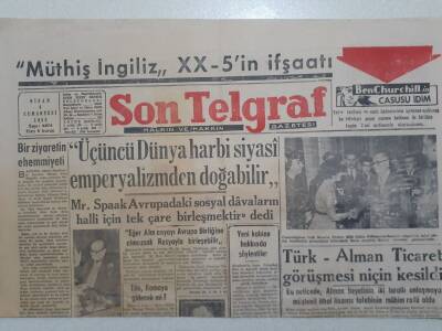 Son Telgraf Gazetesi - 4 Nisan 1953 - Mr. Spaak Üçüncü Dünya Harbi Siyasi Emperyalizmden Doğabilir GZ112751 - 1