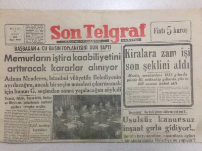 Son Telgraf Gazetesi 5 Mayıs 1953 - Başbakan Adnan Menderes 4üncü Basın Toplantısını Yaptı GZ52419 - 1