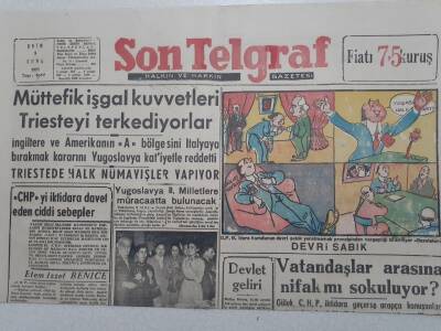 Son Telgraf Gazetesi - 9 Ekim 1953 - Müttefik İşgal Kuvvetleri Triesteyi Terkediyorlar GZ112723 - 1
