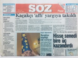 Söz Gazetesi 27 Aralık 1987 - Kaçakçı Affı Yargıya Takıldı GZ43237 - 1