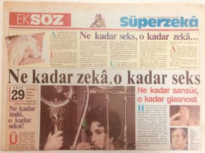 Söz Gazetesi Eksöz Eki 10 Ocak 1988 - Ne Kadar Zeka O Kadar Seks GZ38848 - 1