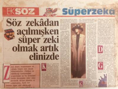 Söz Gazetesi Eksöz Eki 29 Kasım 1987 - Süper Zeki Olmak Artık Elinizde GZ38850 - 1