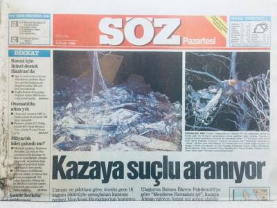 Söz Gazetesi Pazartesi Eki 4 Ocak 1988 - Kazaya Suçlu Aranıyor GZ41822 - 1