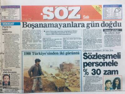Söz Gazetesi Salı Eki 5 Ocak 1988 - Boşanamayanlara Gün Doğdu GZ41823 - 1