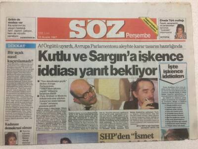 Söz Perşembe Gazetesi 10 Aralık 1987 - SHPden İsmet Paşa Muhalefeti GZ47224 - 1