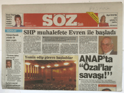 Söz SAlı Gazetesi 15 Aralık 1987 - Doğuda Silah İçin 20 Bin Kişi Başvurdu GZ5330 - 2
