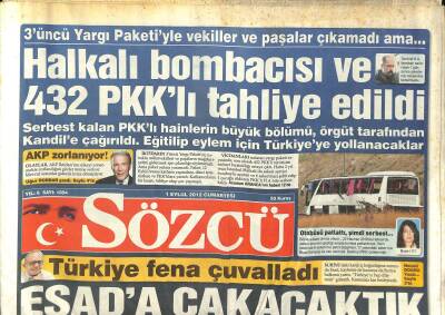 Sözcü Gazetesi 1 Eylül 2012 - Diyanetten Atatürke Saygısızlık GZ115892 - 1