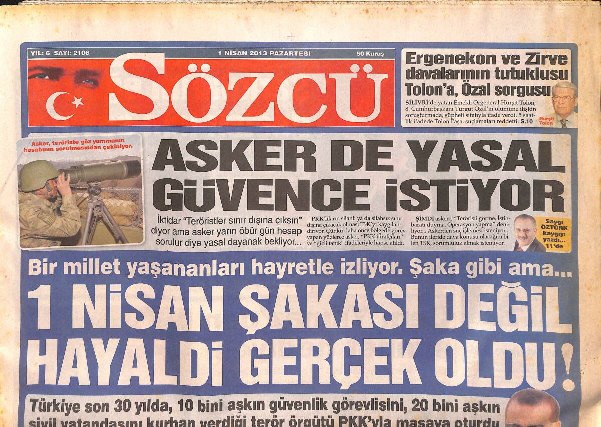Sözcü Gazetesi 1 Nisan 2013 - Cem Yılmaz'dan Sünnet Hediyesi - Nilüfer, Şarkılarını Eğitim İçin Söyledi GZ155011 - 1