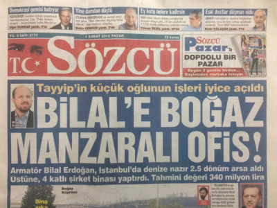 Sözcü Gazetesi 1 Şubat 2015 - Bilal Erdoğana Boğaz Manzaralı Ofis GZ27241 - 1