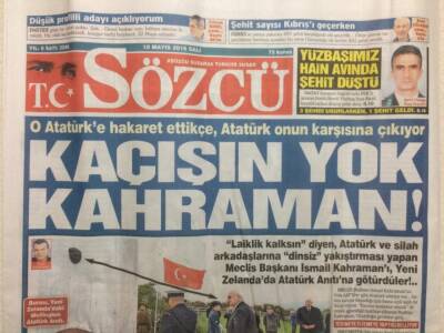 Sözcü Gazetesi 10 Mayıs 2016 - Kaçışın Yok İsmail Kahraman GZ29821 - 1