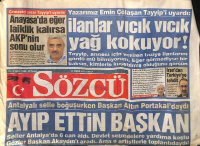 Sözcü Gazetesi 11 Ekim 2011 - Uğur Dündar Ve Ailesi Ölümden Döndü GZ100911 - 1