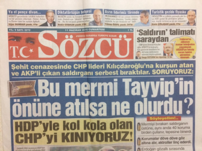 Sözcü Gazetesi 11 Haziran 2016 - Hdpyle Kol Kola Olan Chpyi Kınıyoruz GZ29115 - 1