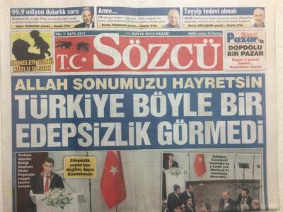 Sözcü Gazetesi 11 Mayıs 2014 - Türkiye Böyle Bir Edepsizlik Görmedi GZ29556 - 1