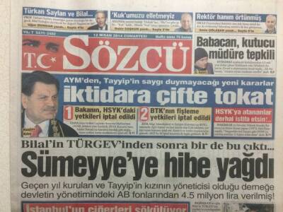 Sözcü Gazetesi 12 Nisan 2014 - İktidara Çifte Tokat GZ29563 - 1
