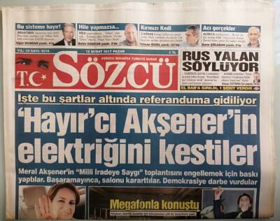 Sözcü Gazetesi 12 Şubat 2017 AKP-MHP İttifakı Referandum İçin Start Verdi -GZ44070 - 2