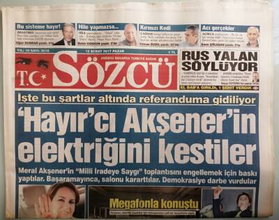Sözcü Gazetesi 12 Şubat 2017 AKP-MHP İttifakı Referandum İçin Start Verdi -GZ44070 - 1