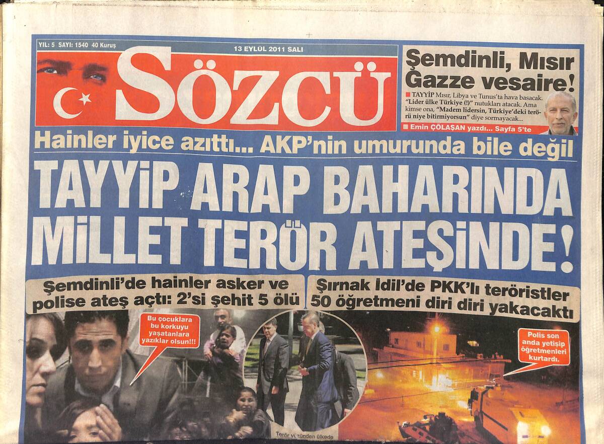 Sözcü Gazetesi 13 Eylül 2011 - En Farklı Yenilgi Rekoru Beşiktaş'ın - İvana Sert'in Şok Eden Fotoğrafları GZ154984 - 1