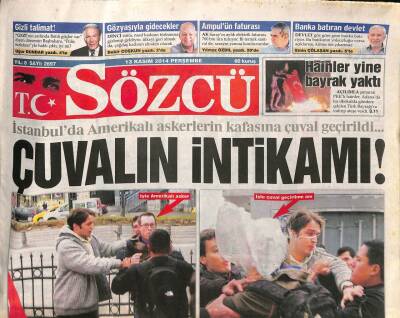 Sözcü Gazetesi 13 Kasım 2014 - İstanbulda Amerikalı Askerlerin Kafasına Çuval Geçirildi GZ100599 - 2