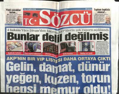Sözcü Gazetesi 13 Ocak 2015 - AKPnin Bir Vip Listesi Daha Ortaya Çıktı GZ107340 - 1