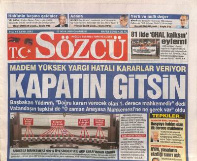 Sözcü Gazetesi 13 Ocak 2018 Urlada Çevre Felaketi ! 5.5 Tonluk Depodan Yakıt Sızdı... GZ81111 - 1