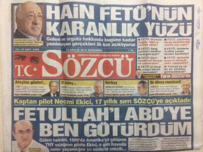 Sözcü Gazetesi 14 Aralık 2016 - Necmi Ekici,Fethullahı Abdye Ben Götürdüm GZ29550 - 1