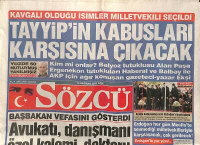 Sözcü Gazetesi 14 Haziran 2011 - Tayyibin Kavgalı Olduğu İsimler Karşısına Çıktı GZ100902 - 1