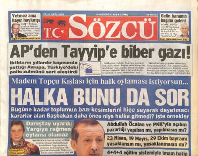 Sözcü Gazetesi 14 Haziran 2013 - Ağaç Kesen Hülya Avşar Ağaçları Konuştu!.. - APden Tayyipe Biber Gazı ! GZ125516 - 1