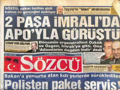 Sözcü Gazetesi 15 Kasım 2012 - 2 Paşa İmralıda Apoyla Görüştü GZ107783 - 1