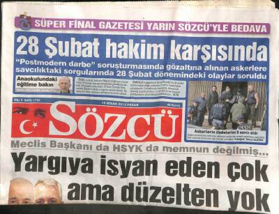 Sözcü Gazetesi 15 Nisan 2012 - Meclis Başkanı da HSYK da Memnun Değilmiş... GZ113305 - 1