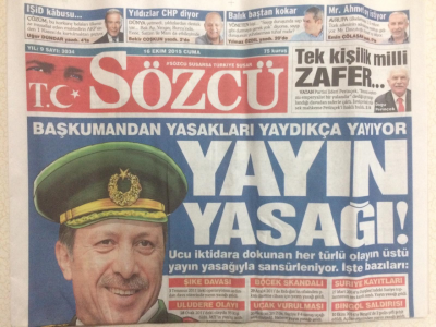 Sözcü Gazetesi 16 Ekim 2015 - Başkumandan Yasakları Yaydıkça Yayıyor Yayın Yasağı! GZ27748 - 1