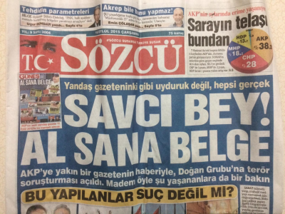 Sözcü Gazetesi 16 Eylül 2015 - Savcı Bey Al Sana Belge! GZ27545 - 1