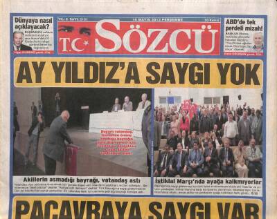 Sözcü Gazetesi 16 Mayıs 2013 - Kartalda Gekas Sürprizi - Müjdat Gezen Sanat Merkezi Talan Edildi GZ106862 - 1