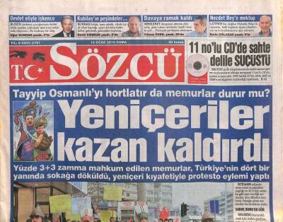 Sözcü Gazetesi 16 Ocak 2015 - Balyozun 1 Numaralı Delili CD , Sahte Çıktı ! GZ106899 - 1