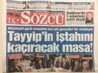 Sözcü Gazetesi 18 Ekim 2015 - Tayyipin İştahını Kaçıracak Masa GZ27876 - 1