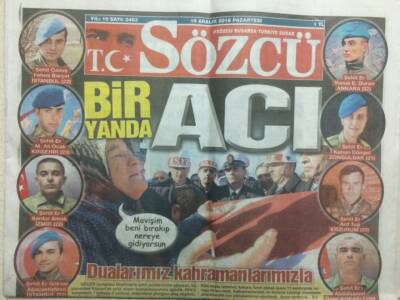 Sözcü Gazetesi 19 Aralık 2015 - Bir Yanda Acı Bir Yanda Öfek GZ29545 - 1