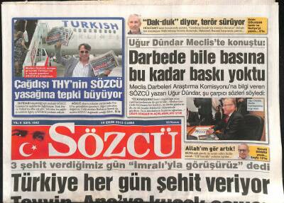Sözcü Gazetesi 19 Ekim 2012 - Fazıl Saya Destek Yağdı - Terim İfade Verdi GZ124558 - 1