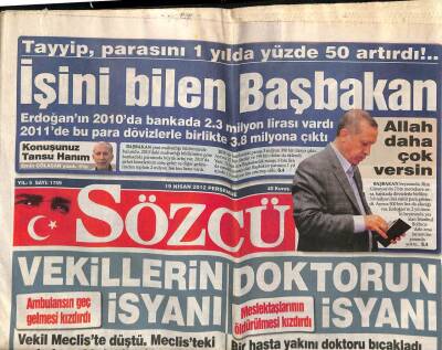Sözcü Gazetesi 19 Nisan 2012 - Onur Air Pilotu Olivier Uçaktan Düşerek Öldü GZ98954 - 1