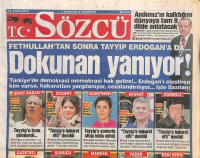 Sözcü Gazetesi 2 Şubat 2015 - Çipras ,Makam Araçlarını Satıyor - Muharrem İnce , Suskunluğunu SÖZCÜye Bozdu GZ106889 - 1