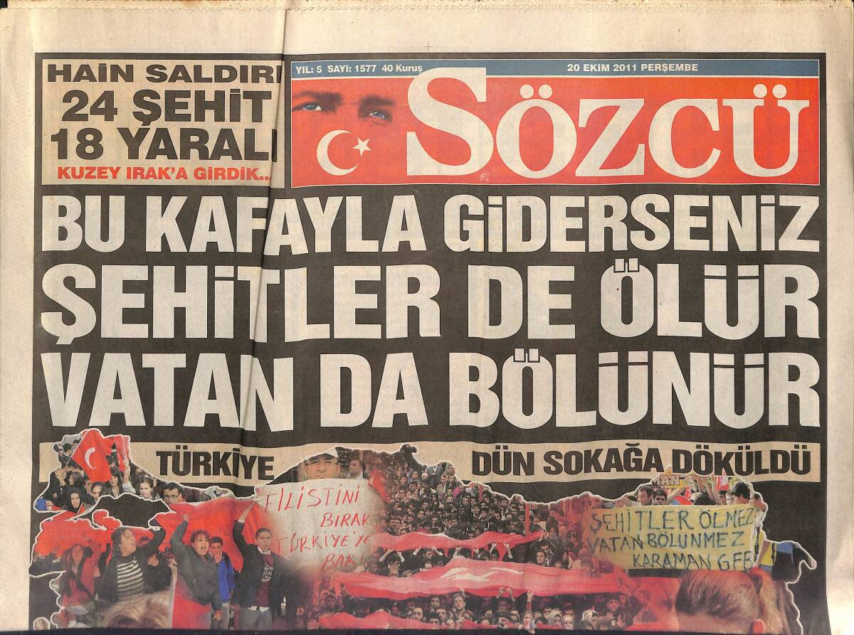 Sözcü Gazetesi 20 Ekim 2011 - Elmander: Galatasaray Çok Büyük - Gaziler İsyan Etti GZ154951 - 1