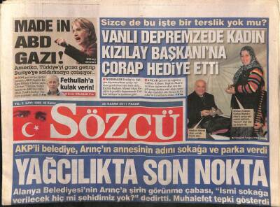 Sözcü Gazetesi 20 Kasım 2011 - Kaddafinin Kaçan Oğlu da Yakalandı GZ90225 - 1