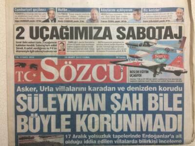 Sözcü Gazetesi 20 Mart 2015 - Süleyman Şah Bile Böyle Korunmadı GZ29566 - 1